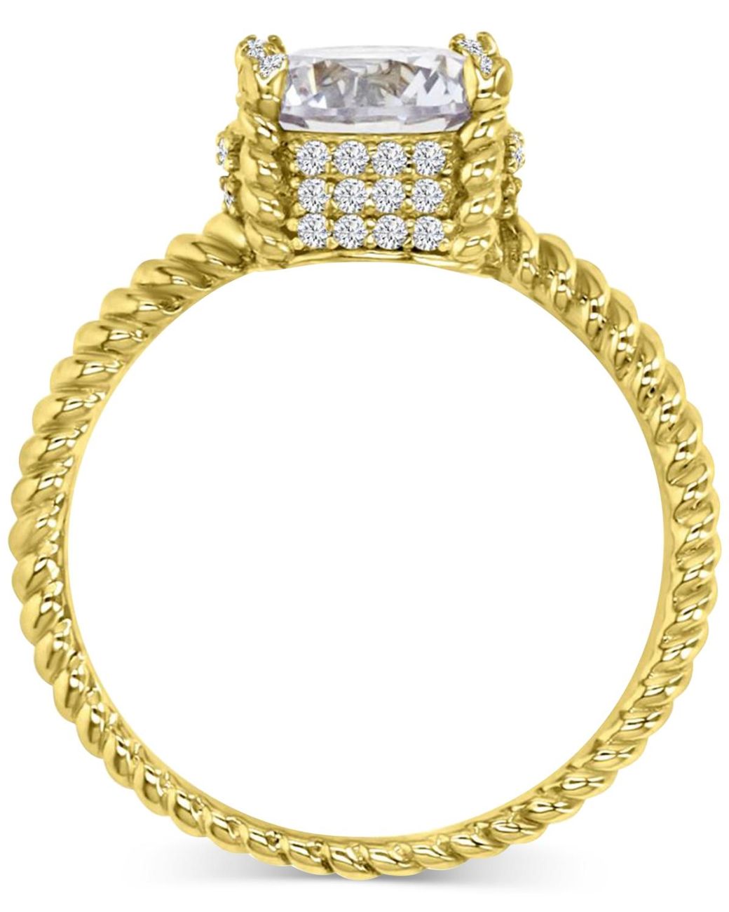 Macy's Cubic Zirconia Solitaire Twist-style Engagement Ring in Metallic ...