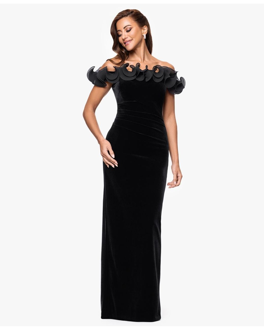 navy polka dot dress The V Neck Lace Ruched Maxi __tab2:shippinginfo Size:XXSMALL A-Line Off Shoulder Long