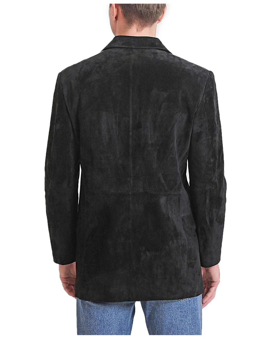 BGSD Black Men Robert Three-button Suede Leather Blazer for men