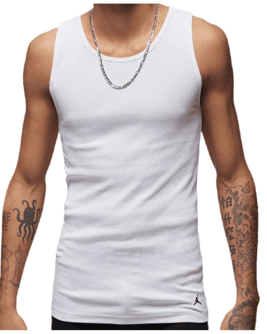Nike White 2-pack Flight Base Stretch Cotton Ribbed Tanks for men