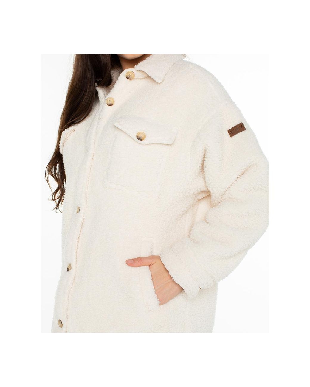 Roxy White Overlander Solid Button-up Jacket