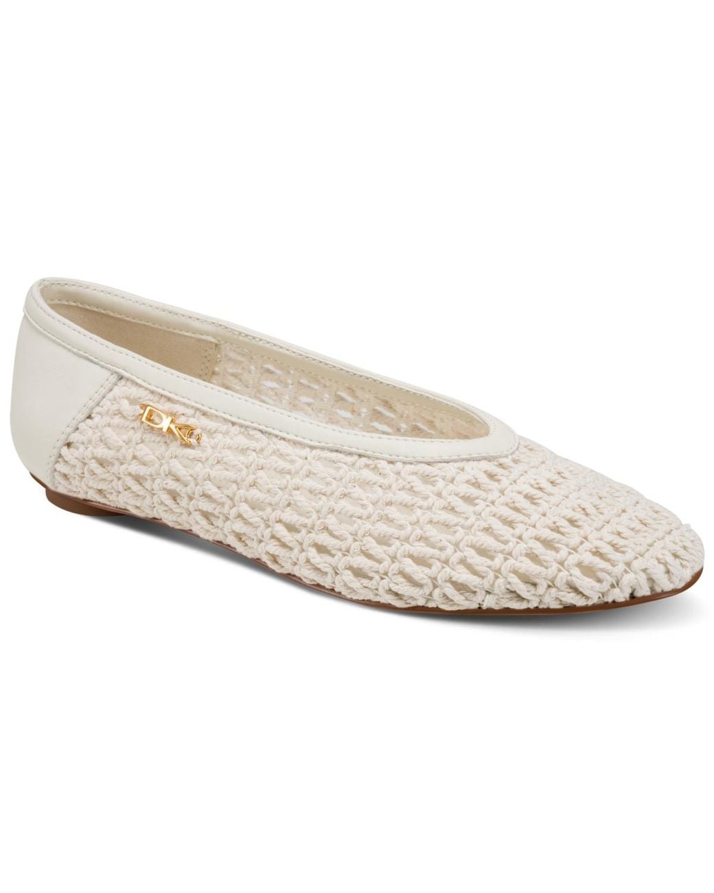 Donna Karan White Avery Ballet Flats