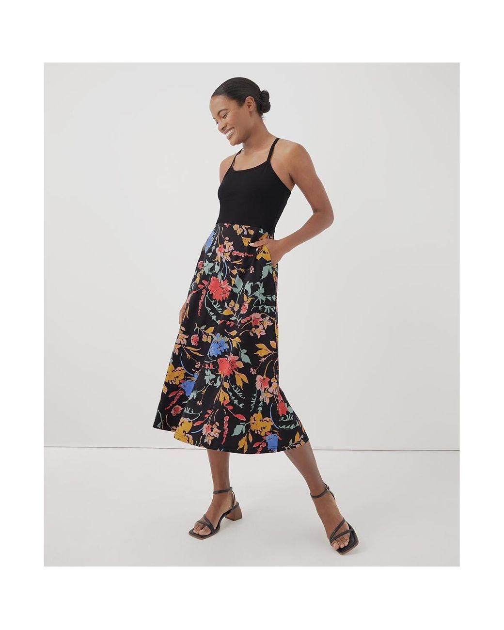 Pact Organic Cotton Fit & Flare Midi Dress | Lyst Pact Organic Cotton Fit & Flare Midi Dress | Lyst