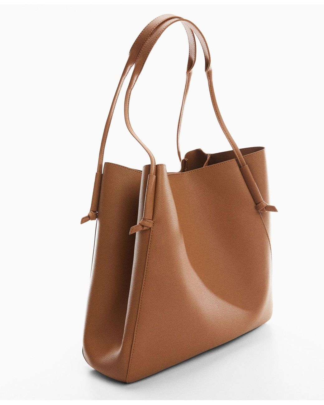 Mango Knot Handle Shopper Bag in Brown Lyst