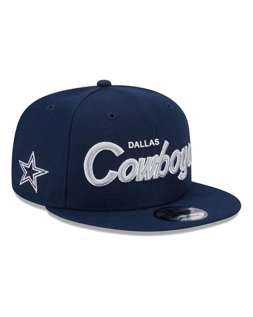 Dallas Cowboys New Era Team Script 9FIFTY Snapback Hat - Navy/Gray