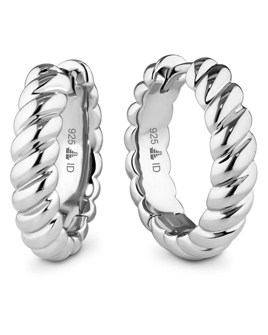 DEVATA Metallic Rope Hoop Earrings