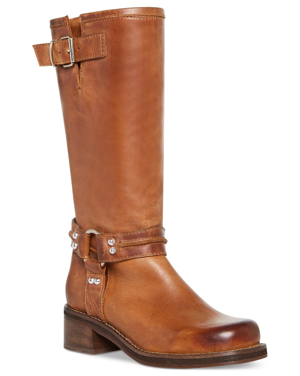 Steve Madden Berrit Mid-shaft Buckled Moto Boots in Brown | Lyst