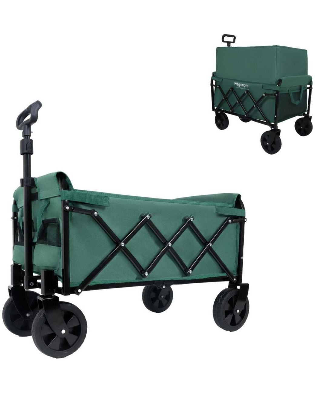 Echtpeak Green Expandable Dual Layer Collapsible Utility Wagon