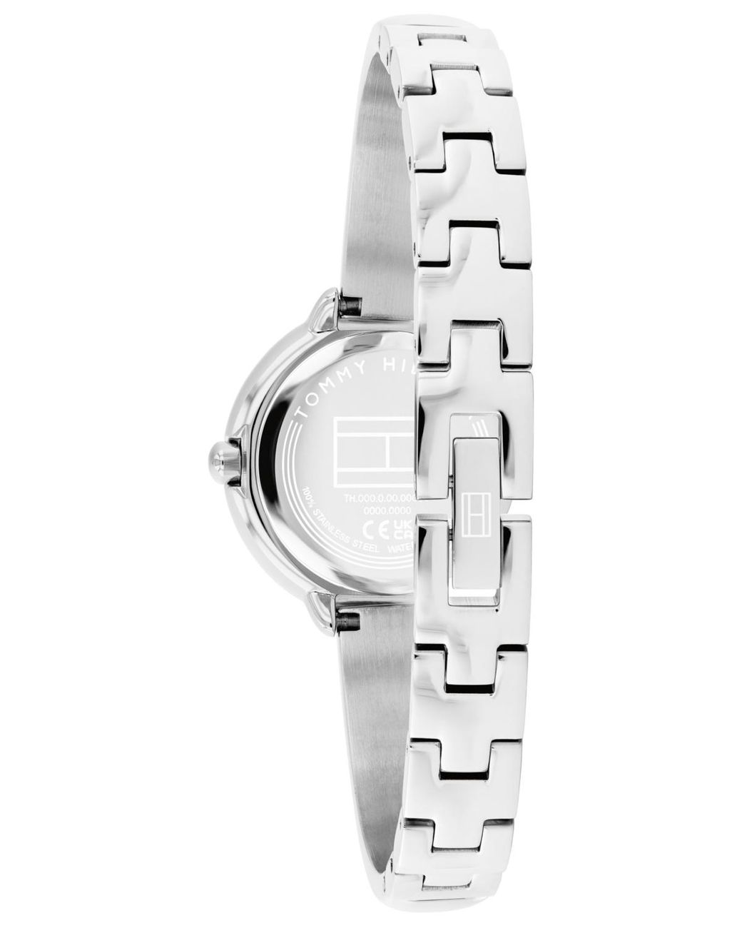 Tommy Hilfiger White Quartz Stainless Steel Bangle Bracelet Watch