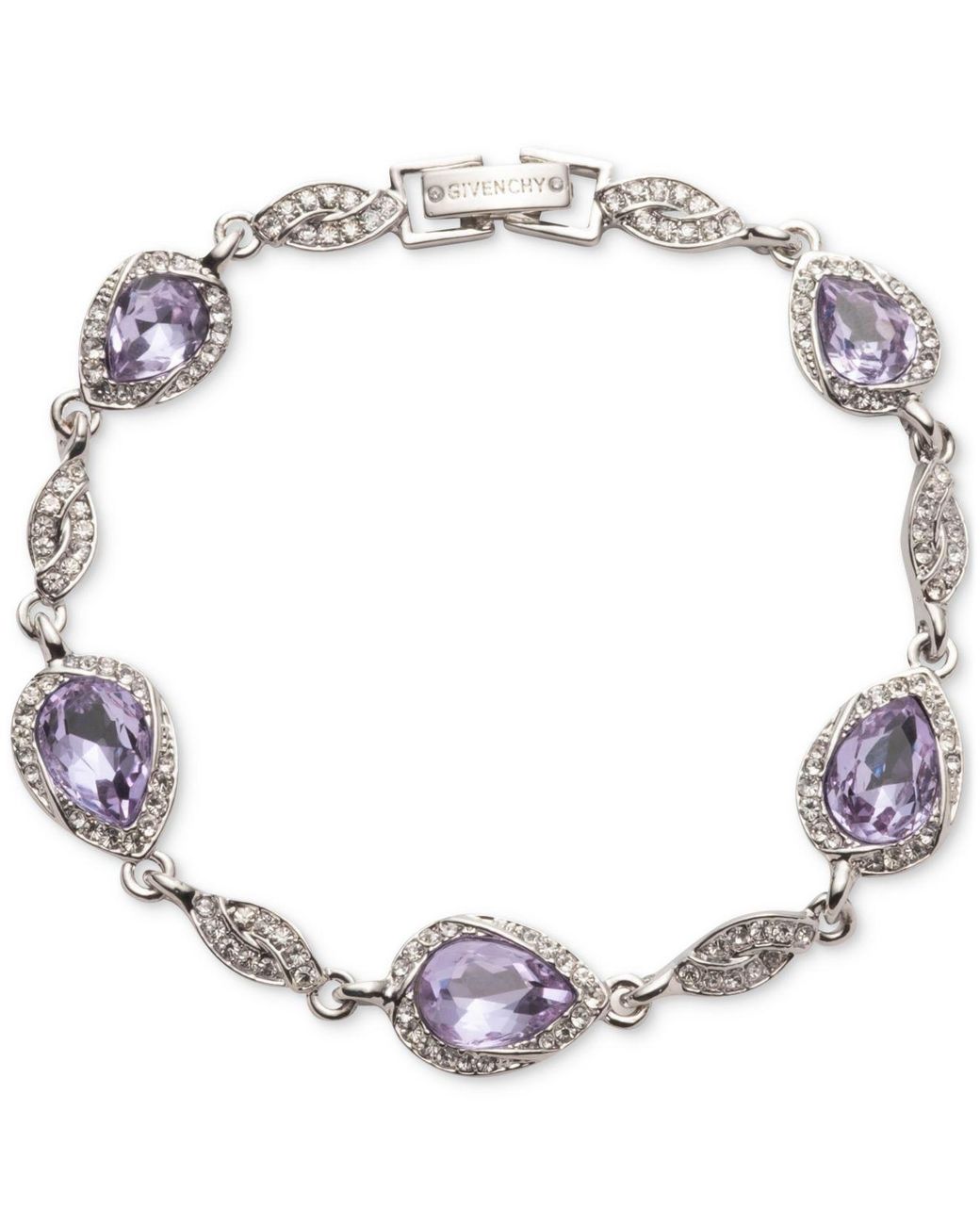 Givenchy Pavé & Pearshape Crystal Flex Bracelet in Metallic Lyst