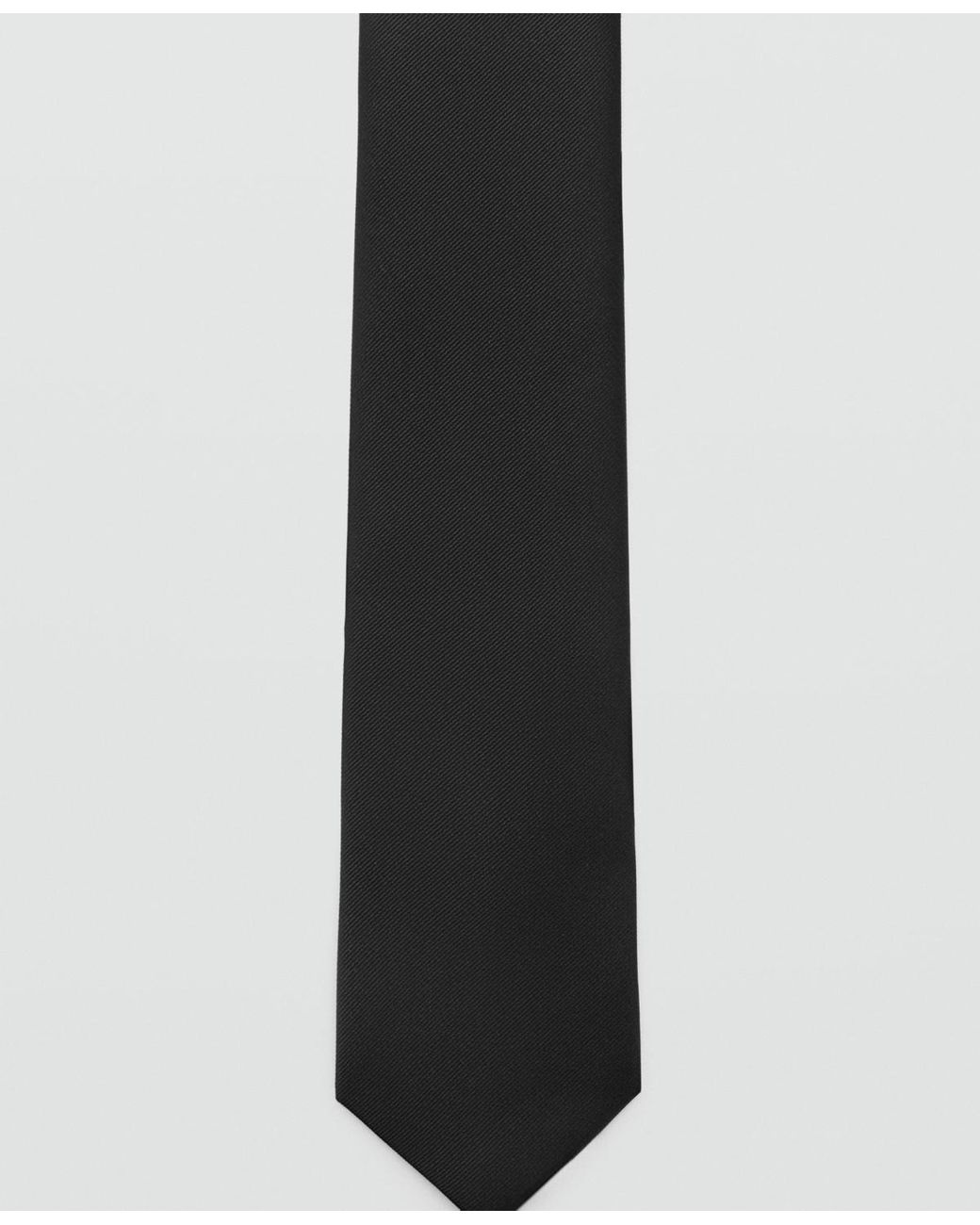 Mango White Smooth Micro-structured Tie for men