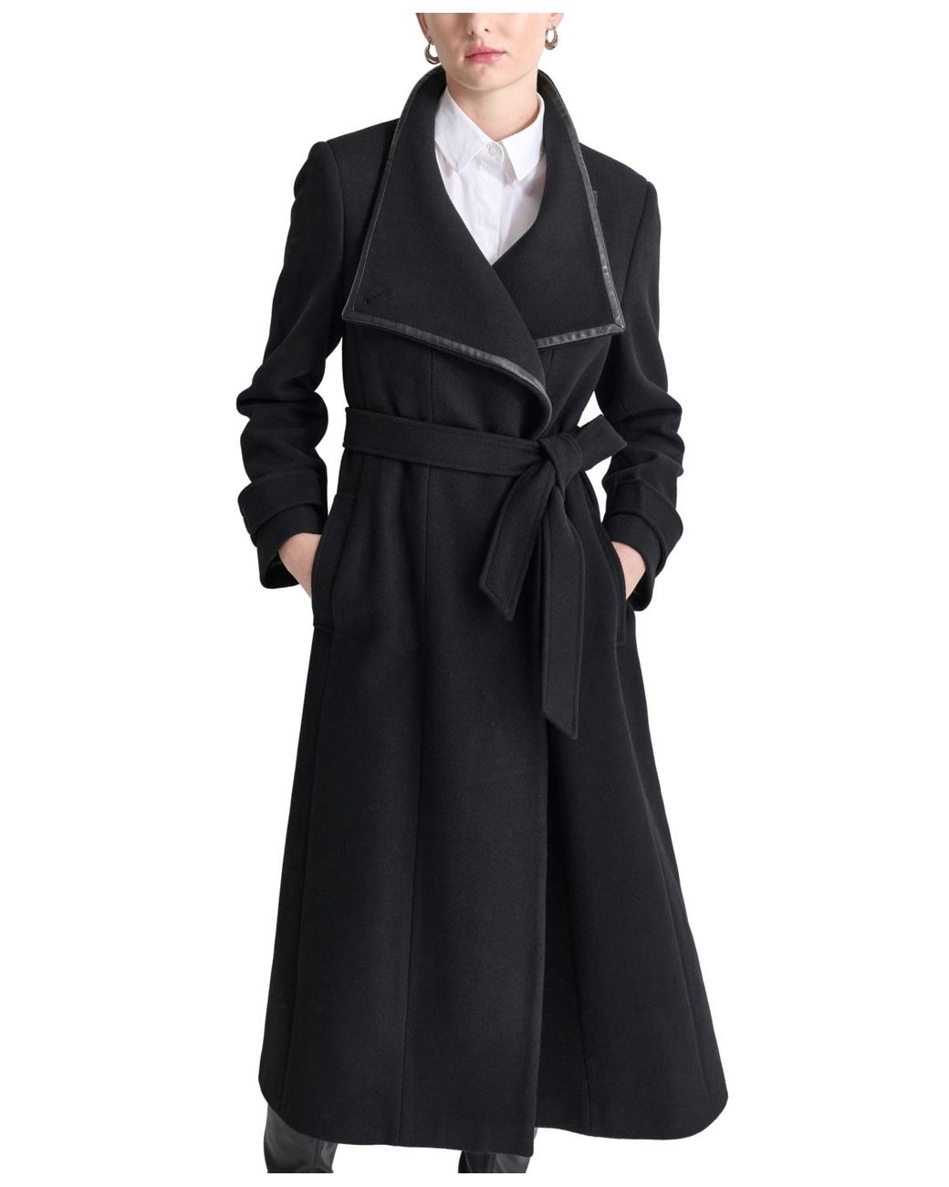 Dkny belted wrap coat hotsell