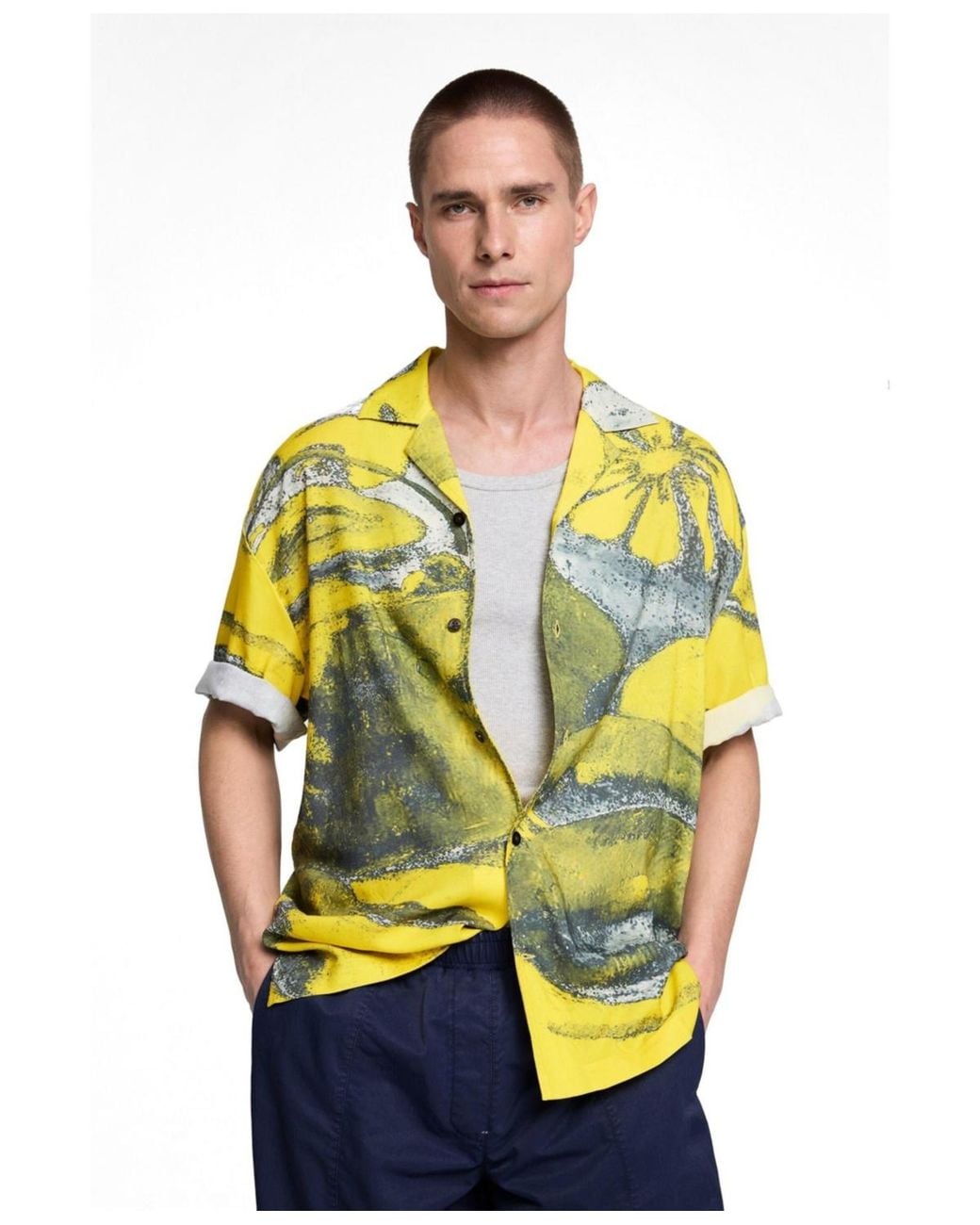 Desigual Yellow Checked-print Shirt