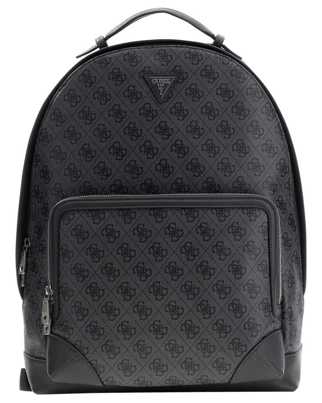 Guess Gray Milano Monogram Pattern Backpack for men