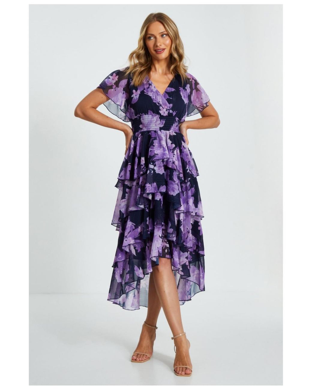 Navy Blue Structured Wrap Scuba Modest Maxi Skirt