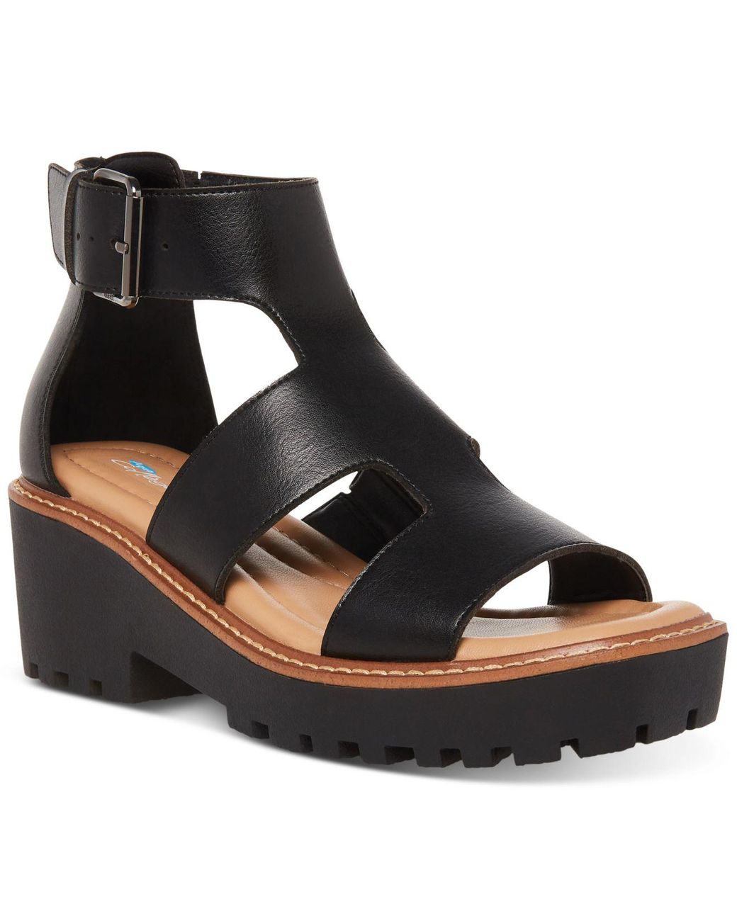 Macy's black shop platform sandals