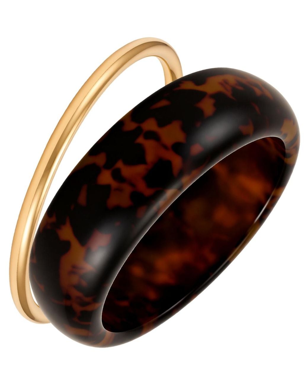 Guess Metallic Tone Tortoise Hinged Bangle