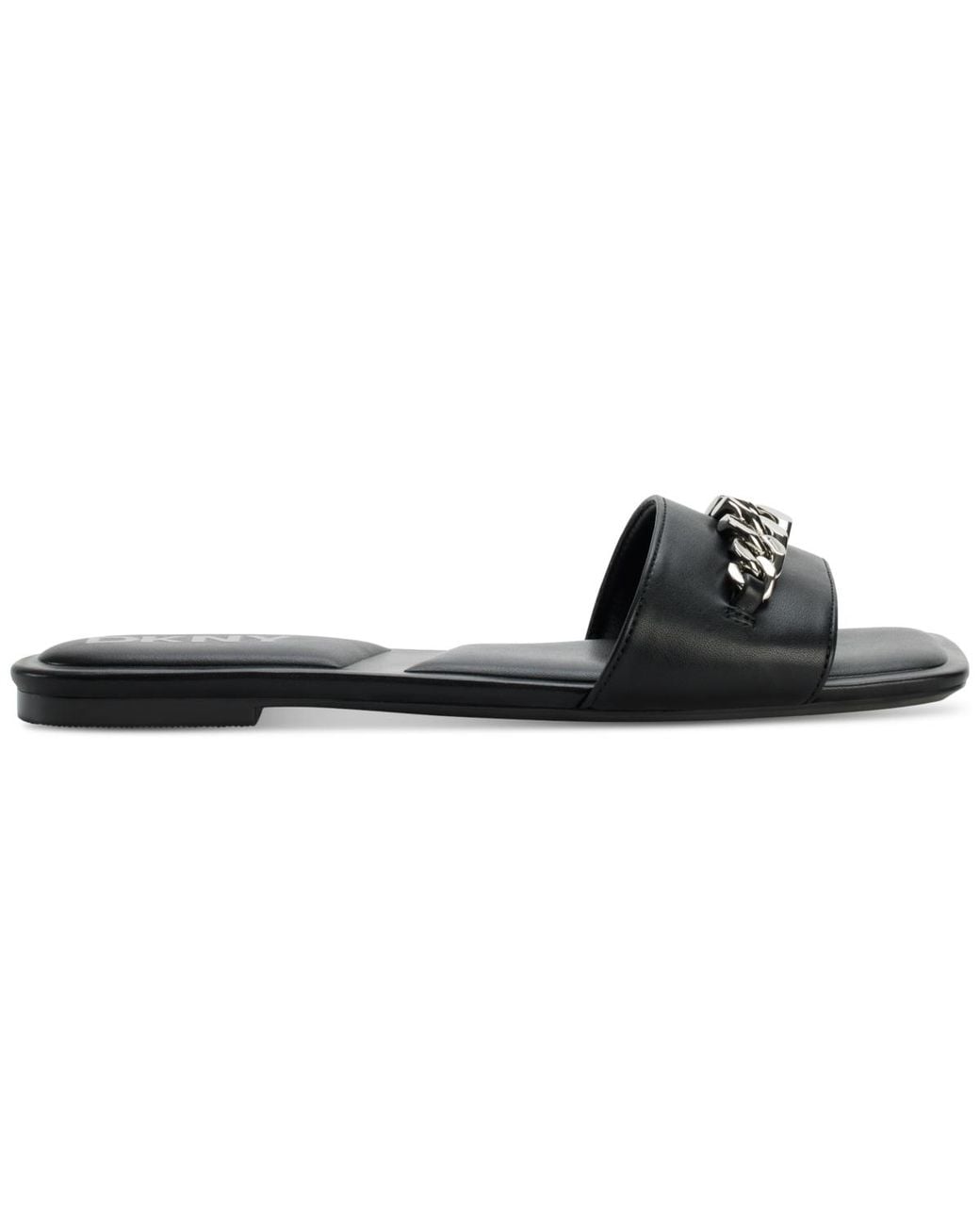 DKNY Black Dania Chain Slide Sandals