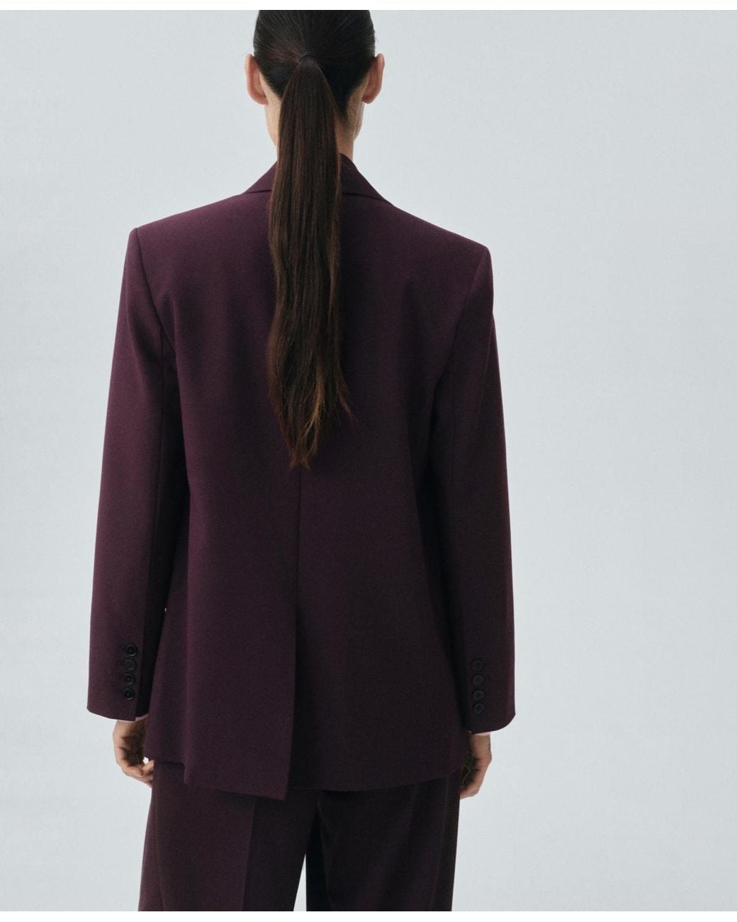 Mango Blue Wool-blend Suit Jacket