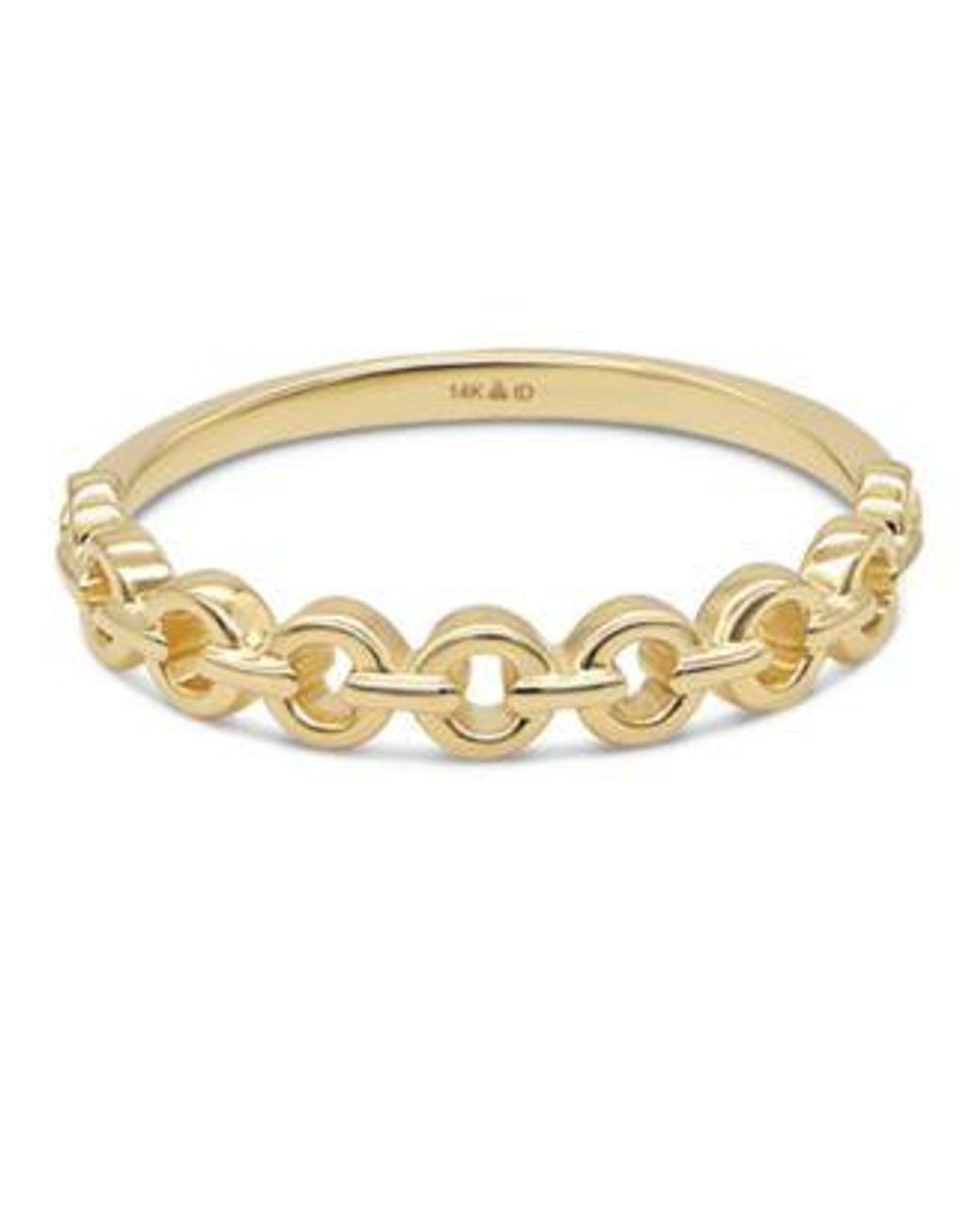 DEVATA Metallic Cable Link Ring In 14k Size 8 Approx. 1.7 Grams