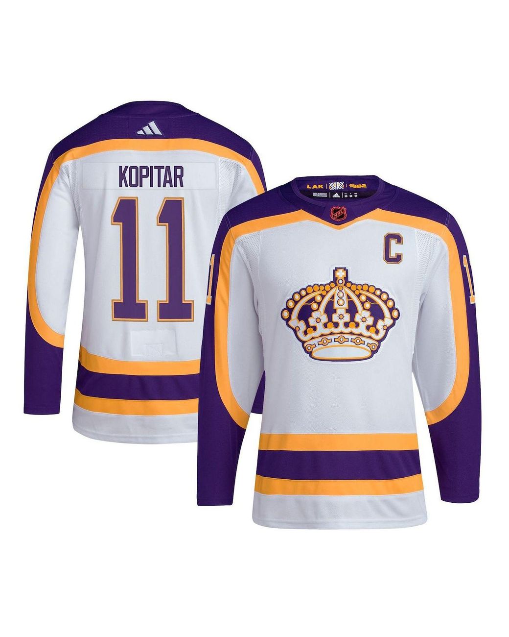 adidas Anze Kopitar White Los Angeles Kings Reverse Retro 2.0 Authentic