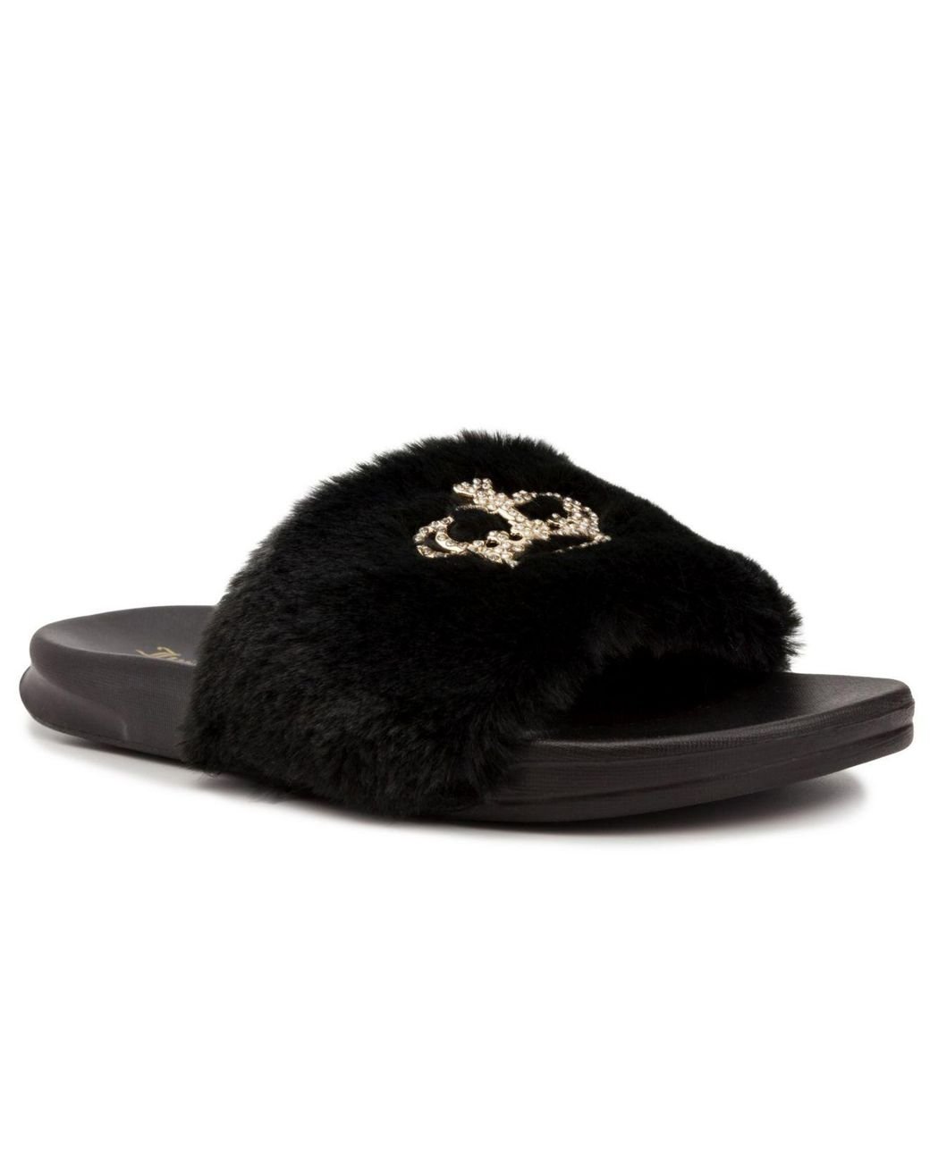 Juicy Couture Windy Faux Fur Sandal Slide in Black Lyst
