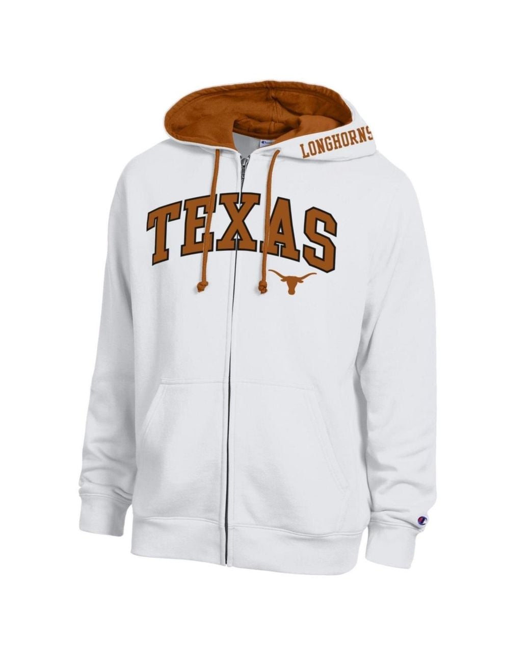Champion Texas Longhorns Arch Logo Full-zip Fleece Hoodie in White for ...