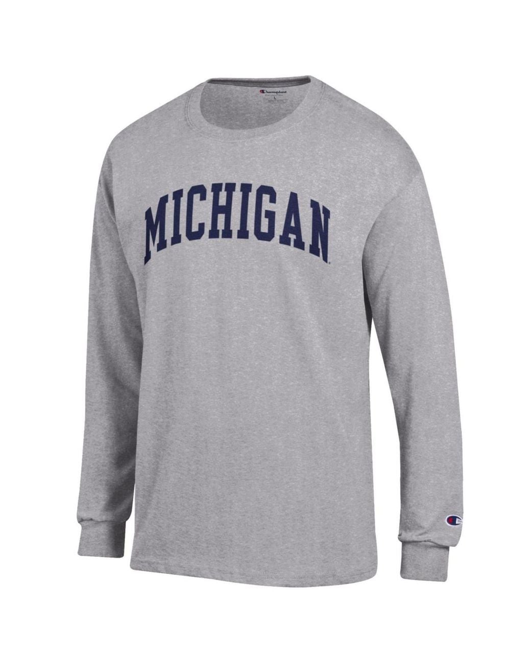 Basic Wolverine Champion Michigan Wolverines Basic Arch Long-sleeve T-shirt in Gray for ...