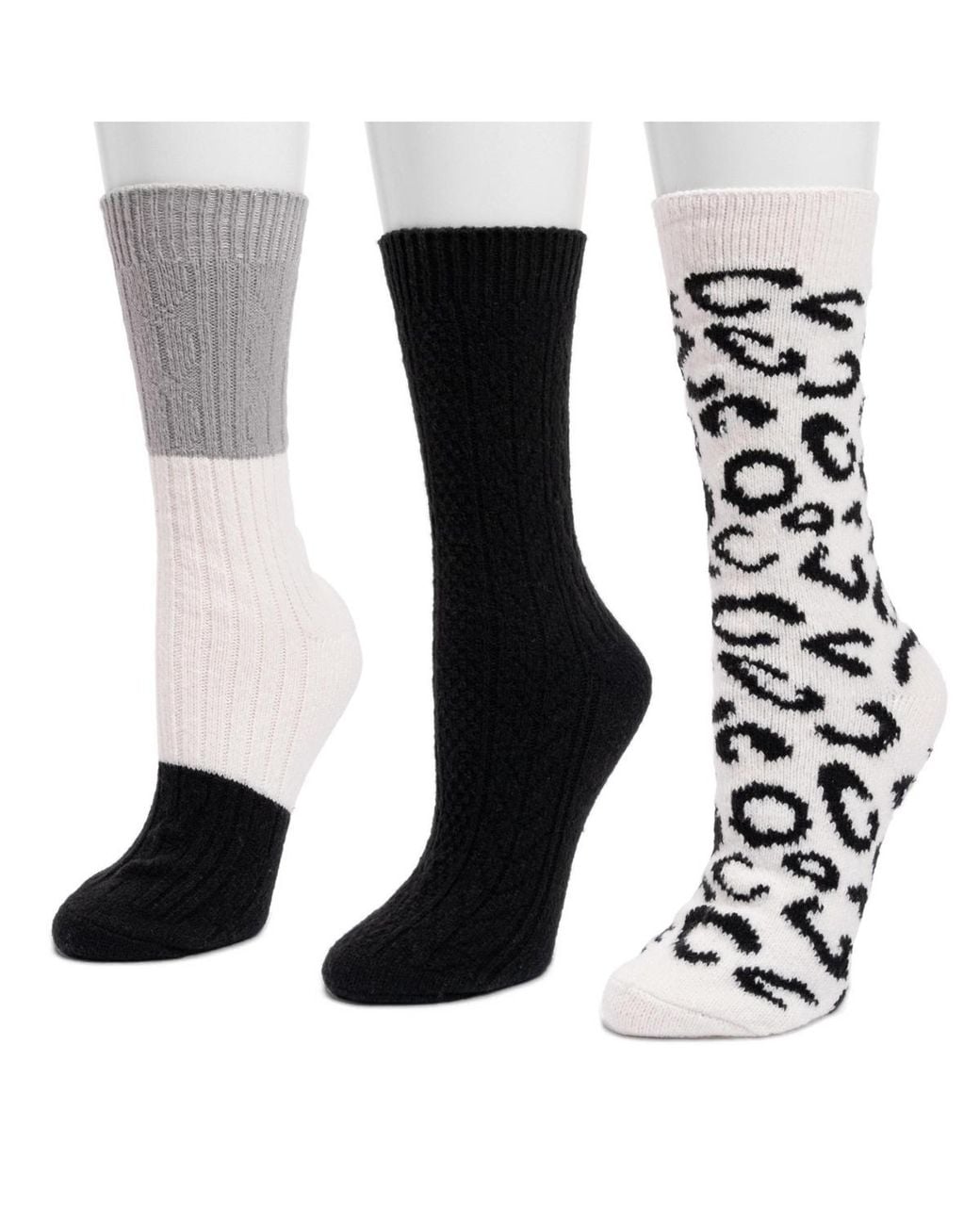 Muk Luks Black Boot Socks