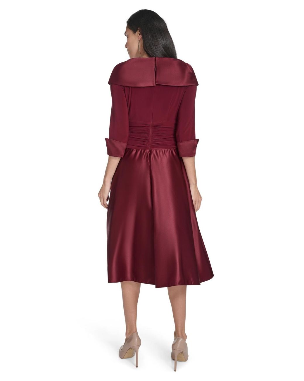 Jessica Howard Petite Rhinestone 3/4-sleeve Dress in Red | Lyst