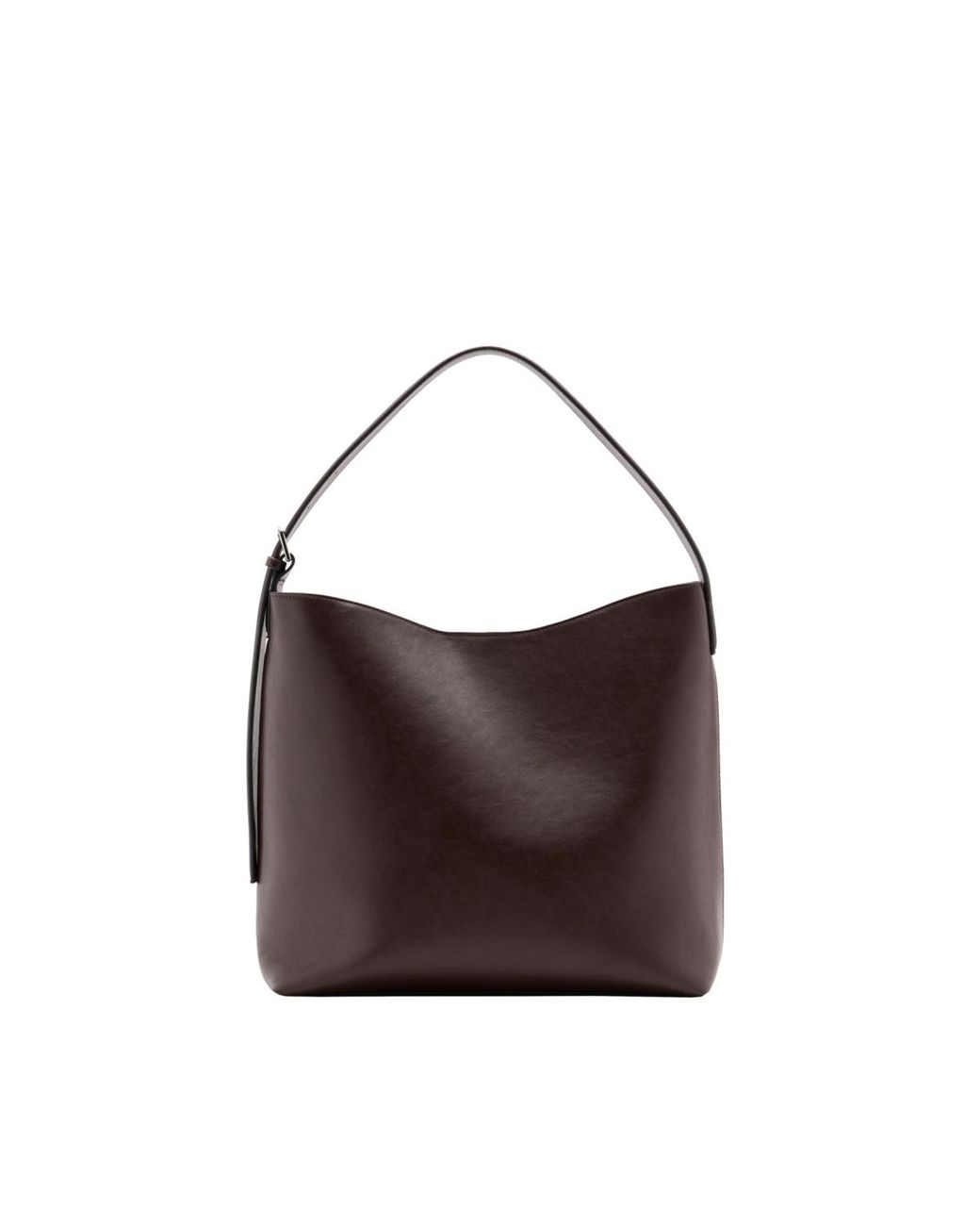 Mango Brown Buckle Bucket Bag