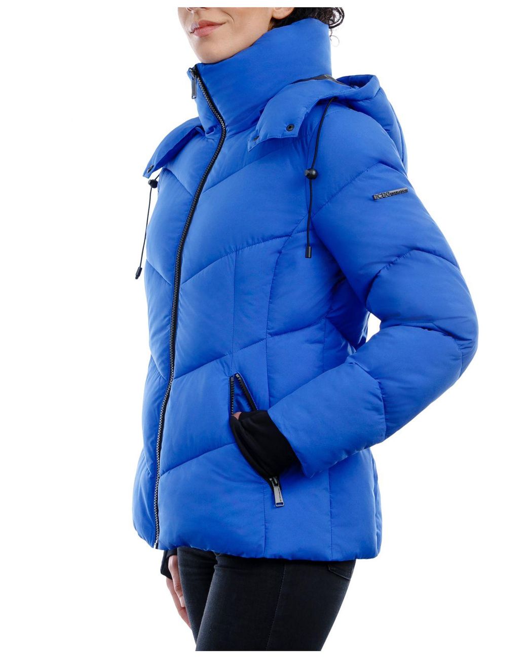 BCBGeneration Hooded Puffer Coat, Created For Macy's in Blue | Lyst