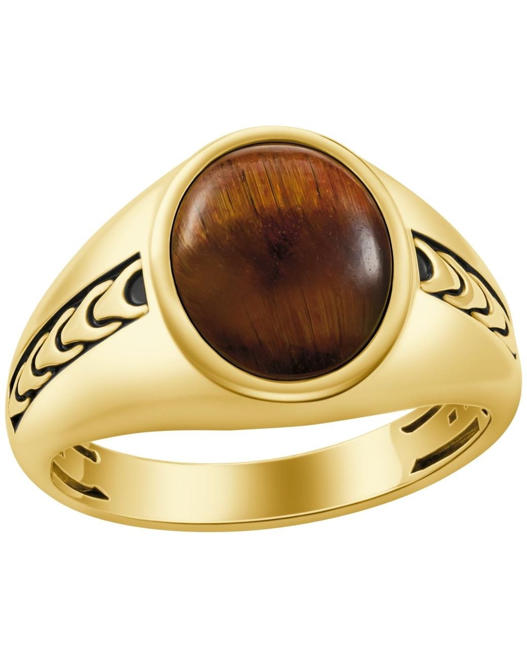 Bulova Metallic Gold Plated Statement Ring for men