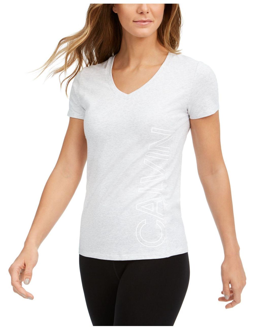 calvin klein v neck t shirt women's