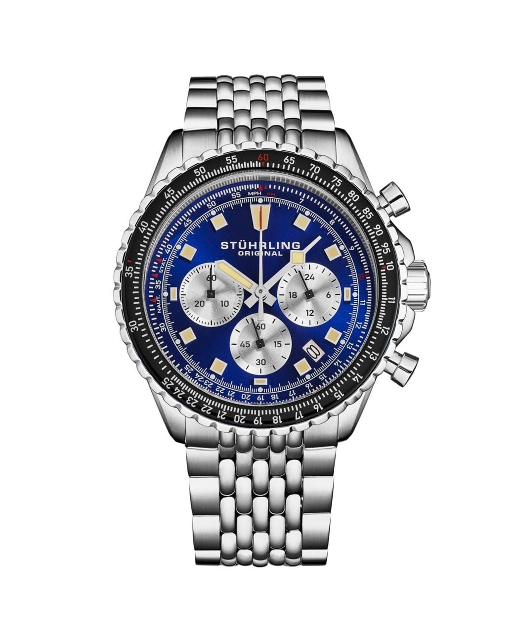Stuhrling Blue Men S Raceway 1010 44mm Quartz Chronograph Watch for men