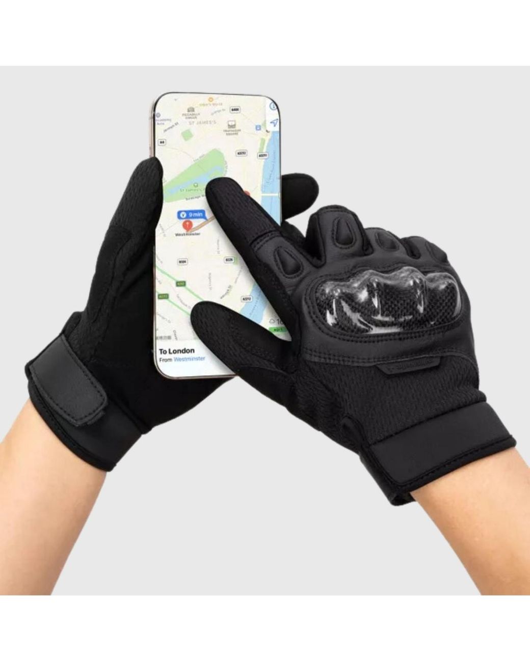 Alpine Swiss Black Motorcycle Riding Gloves Touchscreen Outdoor Gloves for men