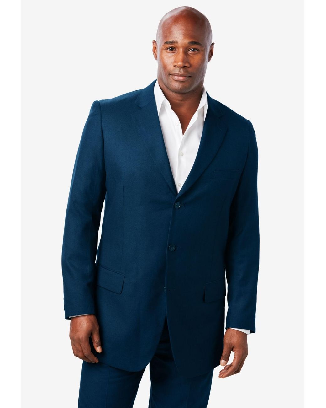 Kingsize Blue Big & Tall Easy Movement Three-button Jacket for men