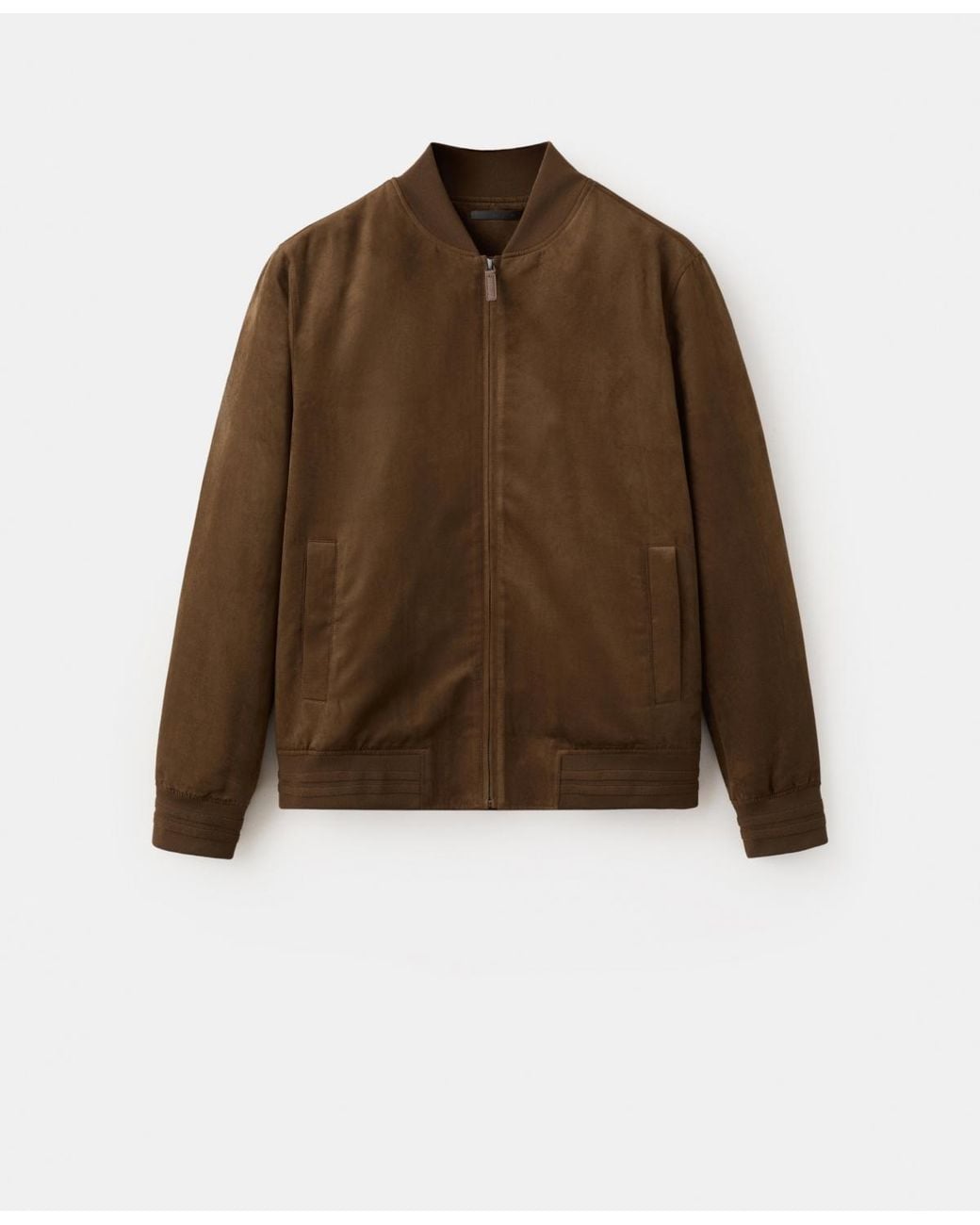 Mango Brown Suede-effect Bomber Jacket for men