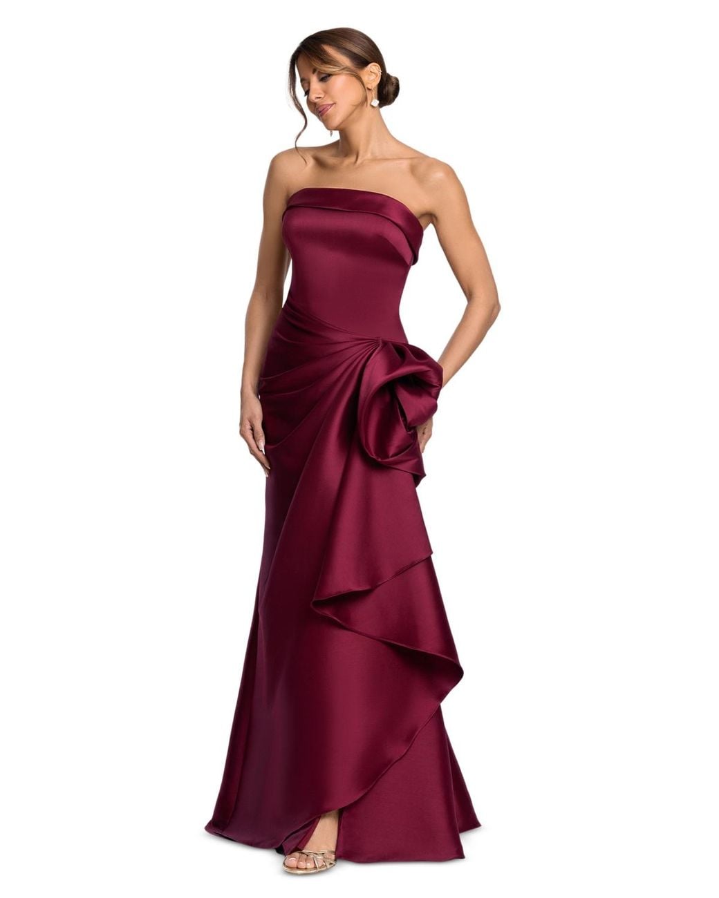 Xscape Gathered Strapless Gown