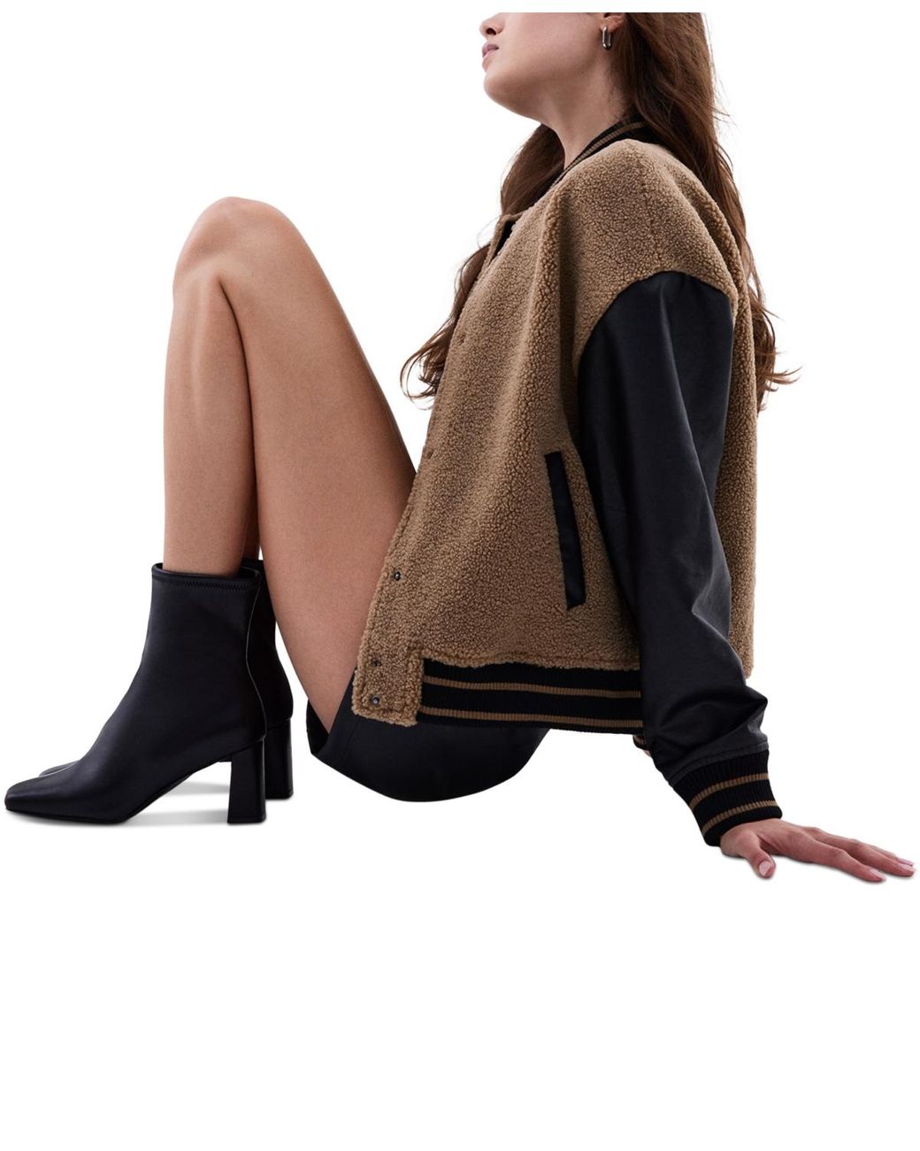 Steve Madden Harli Square toe Stretch Sock Booties in Black Lyst