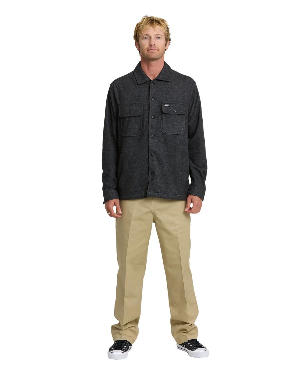 Quiksilver Black Flannel Solid Shirt for men