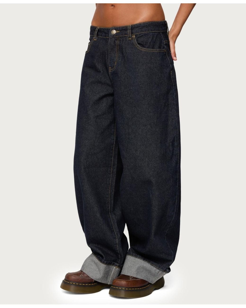 Edikted Black Kella Low Rise baggy Jeans