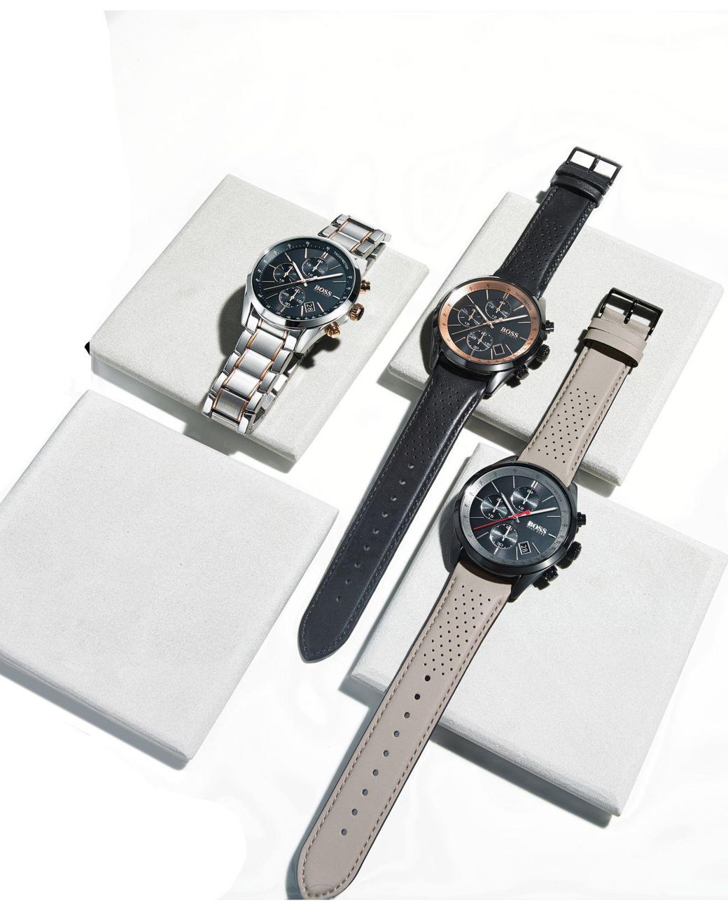 hugo boss grand prix rose gold tone chronograph men's watch