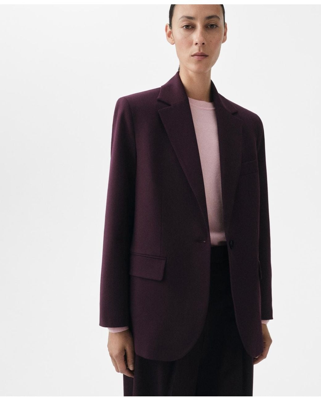 Mango Blue Wool-blend Suit Jacket