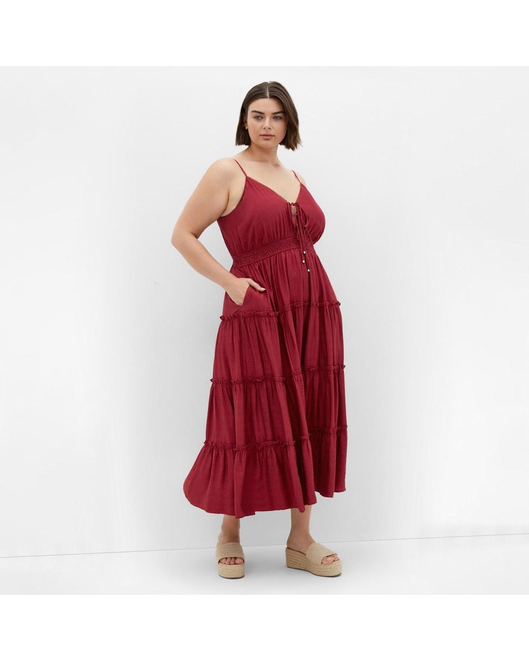City Chic Plus Size Aiza Maxi Dress in Red | Lyst