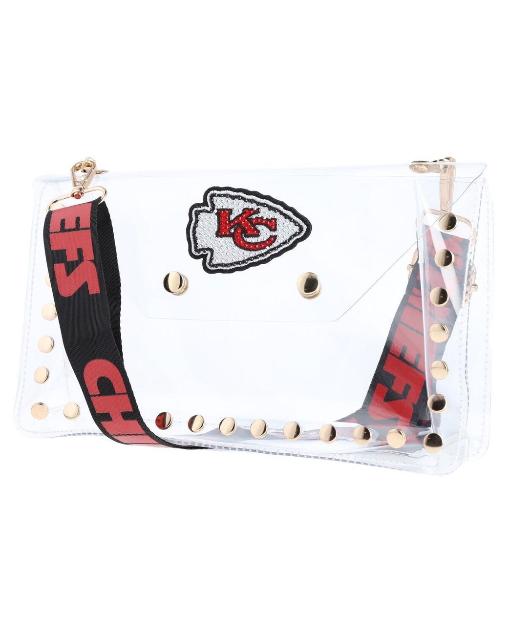 Cuce Kansas City Chiefs Crystal Clear Envelope Crossbody Bag in White