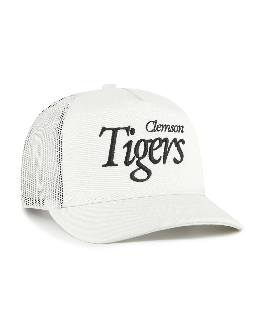 '47 White And  Clemson Tigers Foundation Script Adjustable Trucker Hat