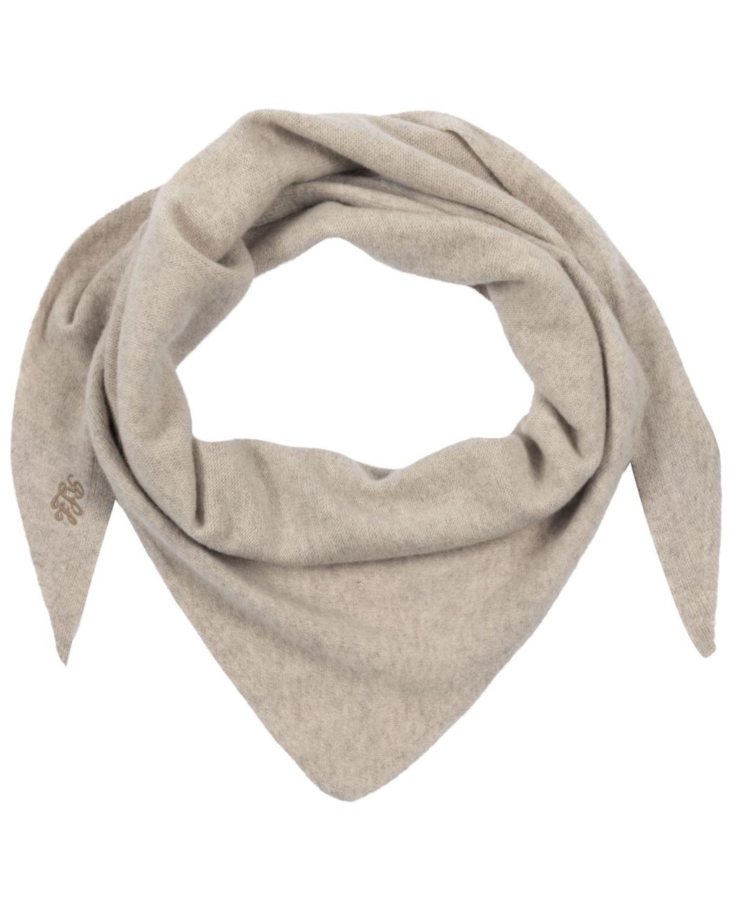 Ralph Lauren Gray Wool Knit Triangle Scarf