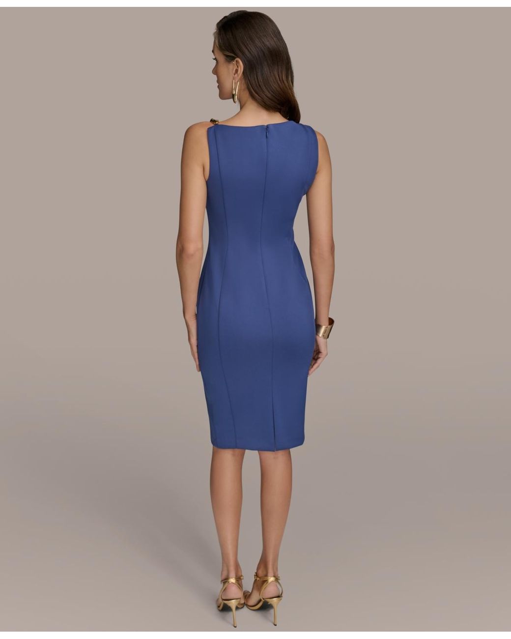 【Donna Karan New York】Hardware-Trim Asymmetric Dress Donna Karan New York Donna Karan Women's Hardware-Trim