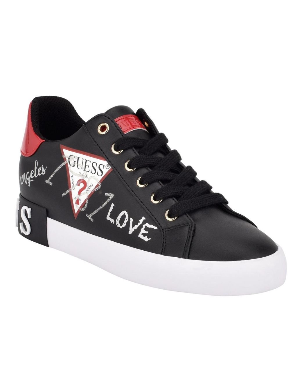 Guess Pathin Lace up Sneakers in Black Lyst